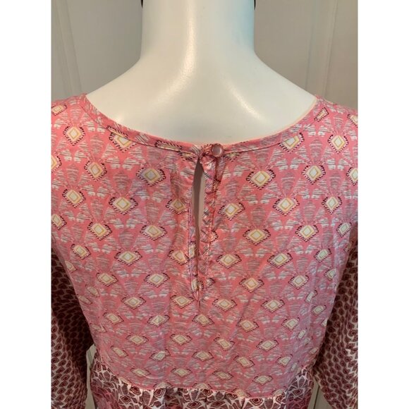 Prana Pink Patterned Shift Dress W/Short Sleeves, Size Small - Picture 7 of 8
